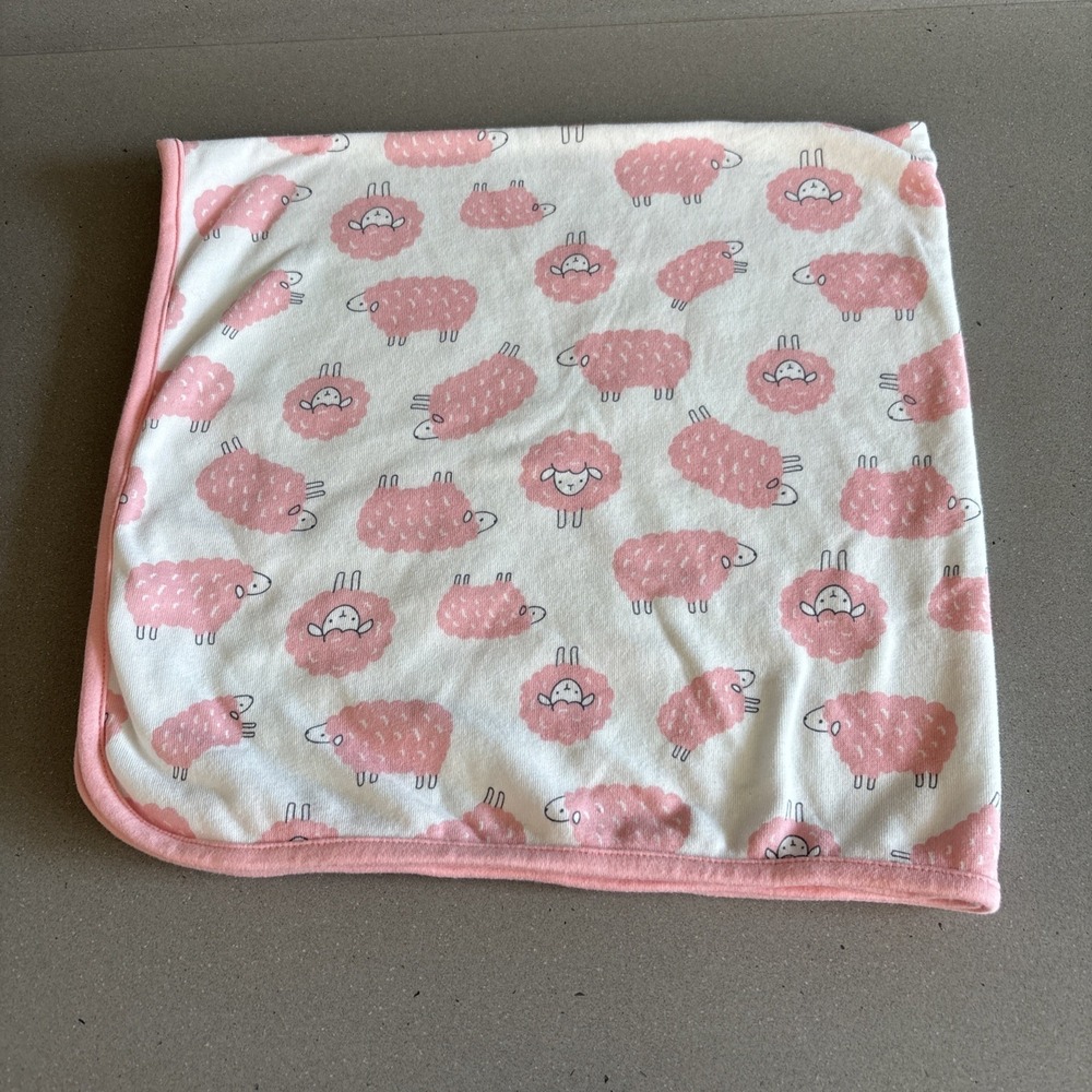 Carter's Just One You Pink Sheep Lovey Security Receiving Blanket Cotton White